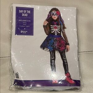 Halloween Costume: Day of the Dead Kids Costume - Multicolor